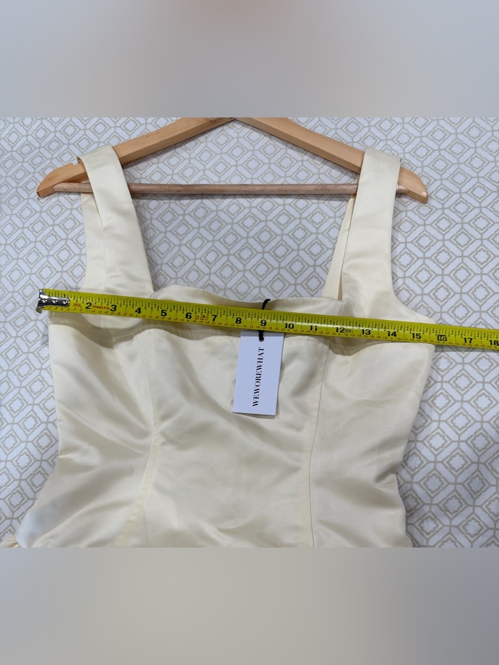 WeWoreWhat Cream Square-Neck Ruffle Mini Dress - Picture 7 of 9